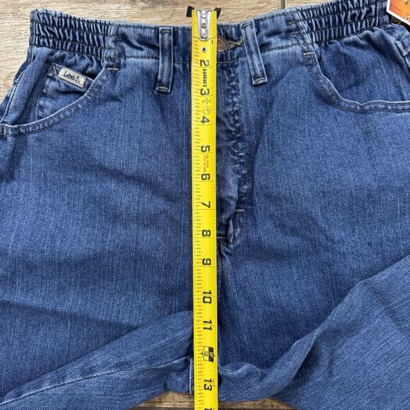Lee Elastic Side Denim Jeans Woman's 8P Blue Mid Rise Relaxed Fit - Picture 12 of 15